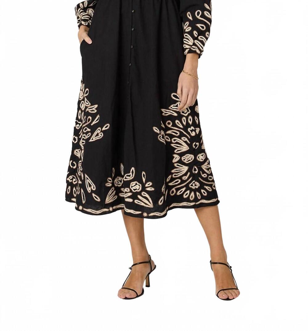 NEW CLEOBELLA elyse midi dress in black/ivory